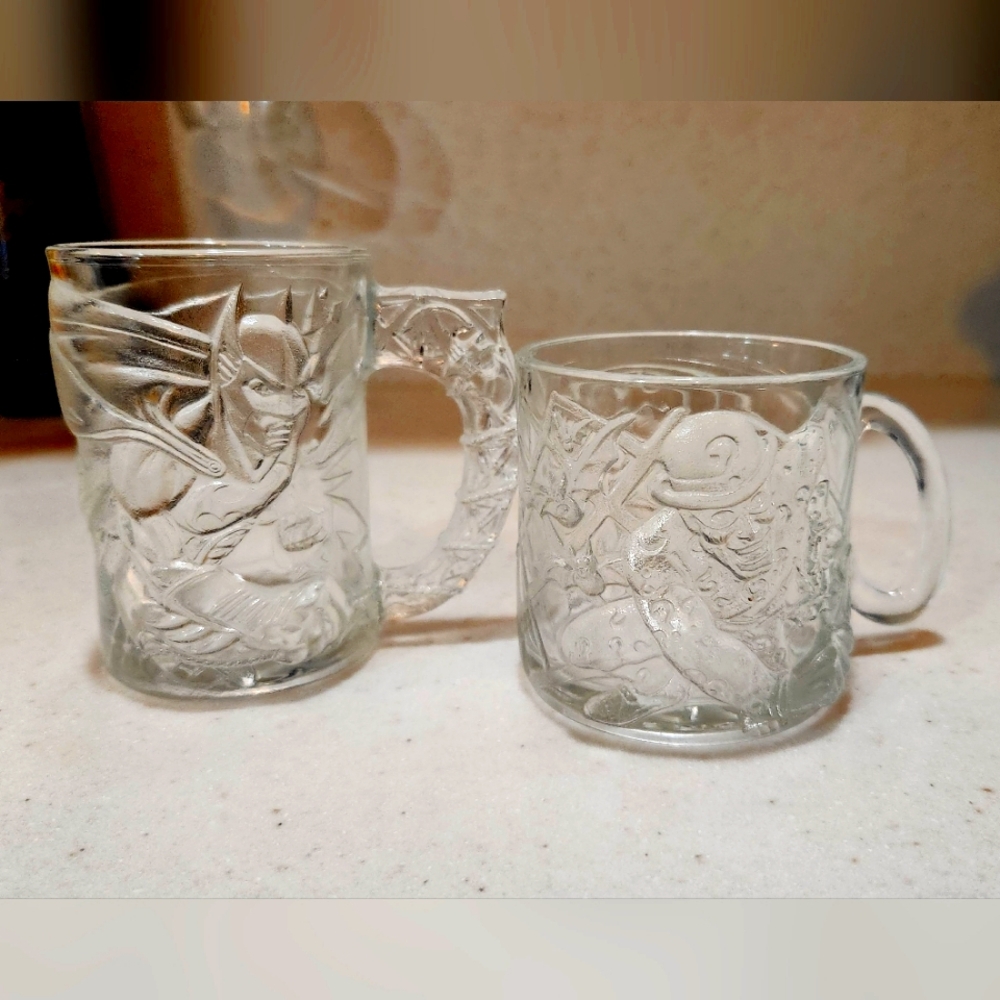 2 different Mcdonalds Batman Forever Glass mugs